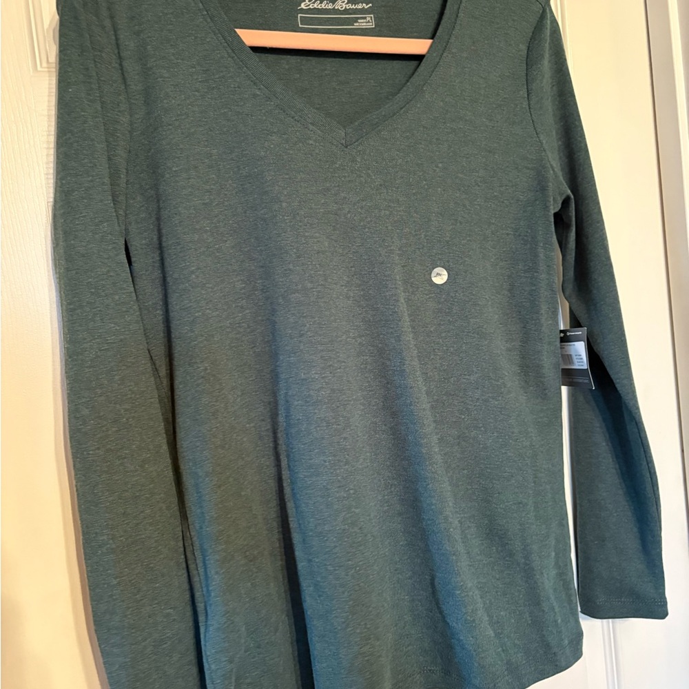 Eddie Bauer Women's Forest Green Long Sleeve Top